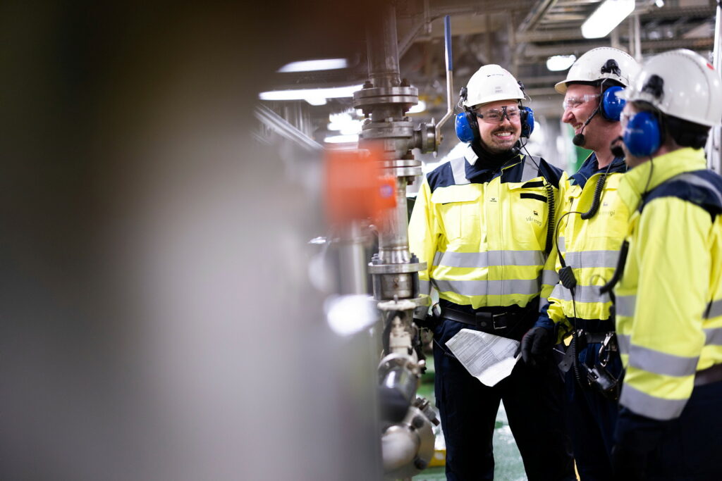 offshore workers in action on board the Gjøa platform