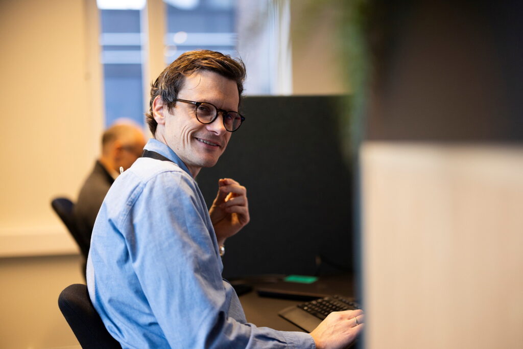 employee working on a computer